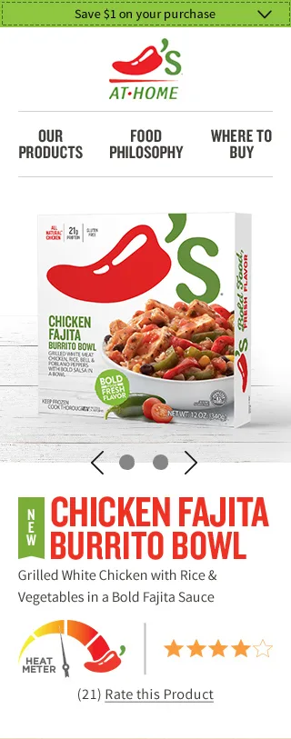 Chilis at Home mobile product page design