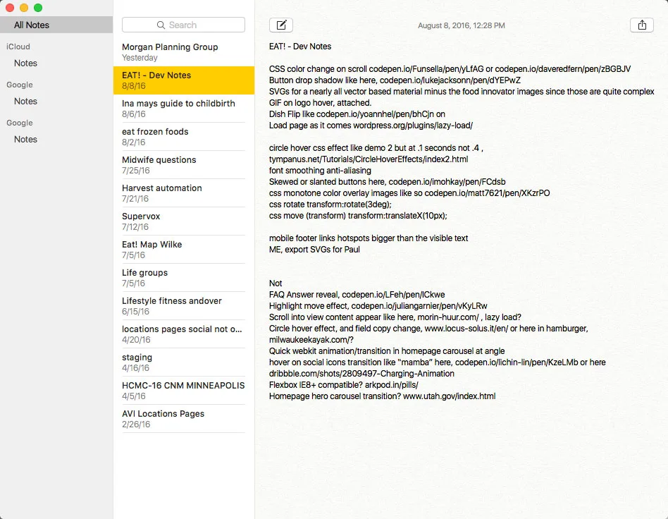EAT discovery and planning notes