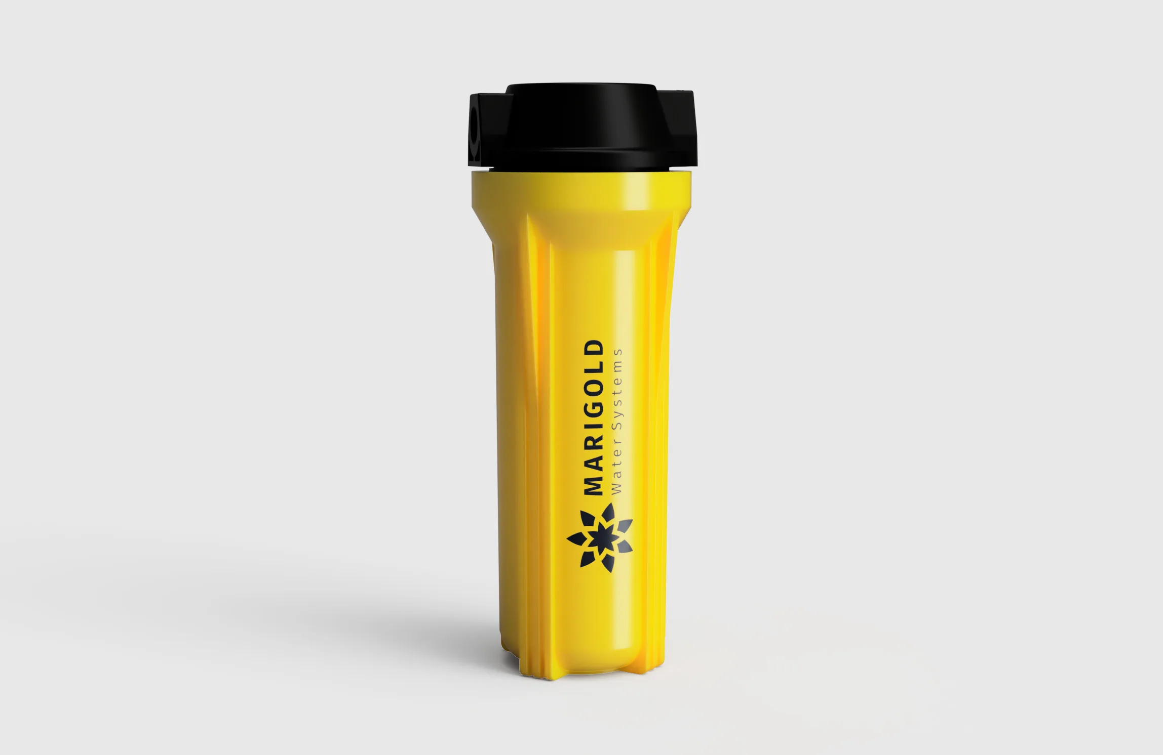 Marigold water filter product render on white background