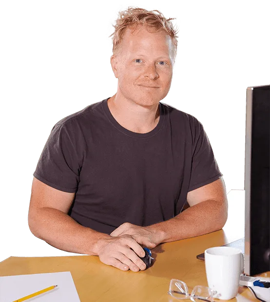 Foreground illustration layer of Matthew Sandahl portrait scene