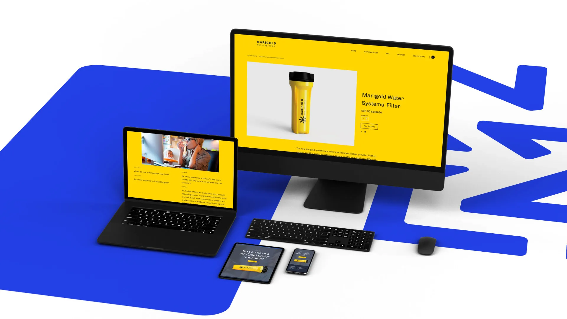 Marigold responsive device mockup