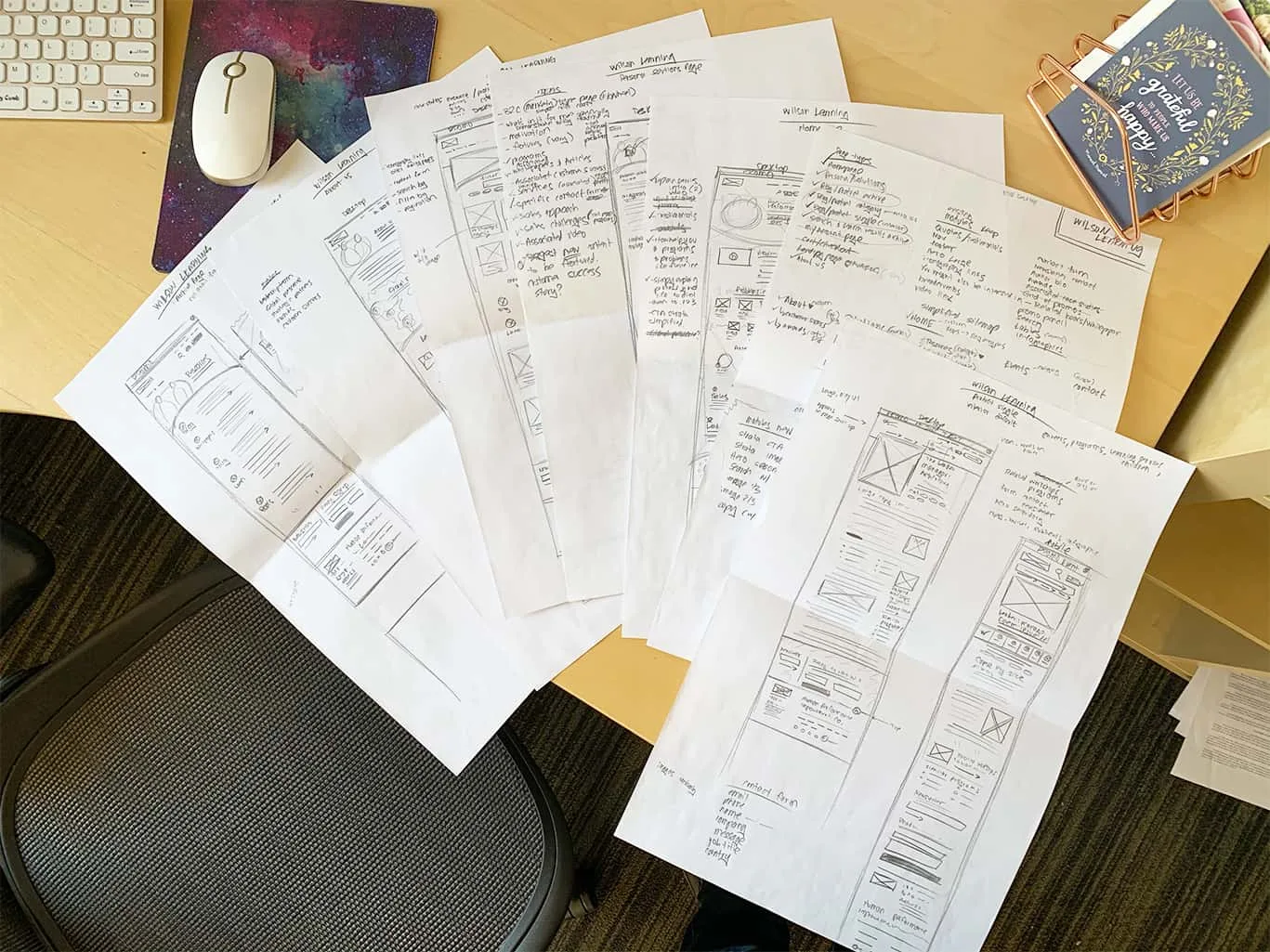 Wilson Learning low fidelity wireframes