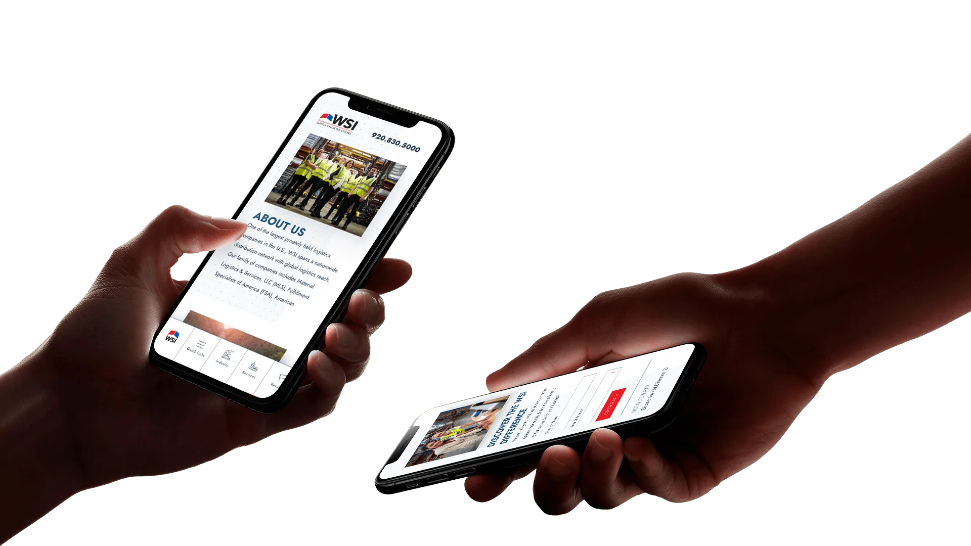 WSI Solutions mobile mockups